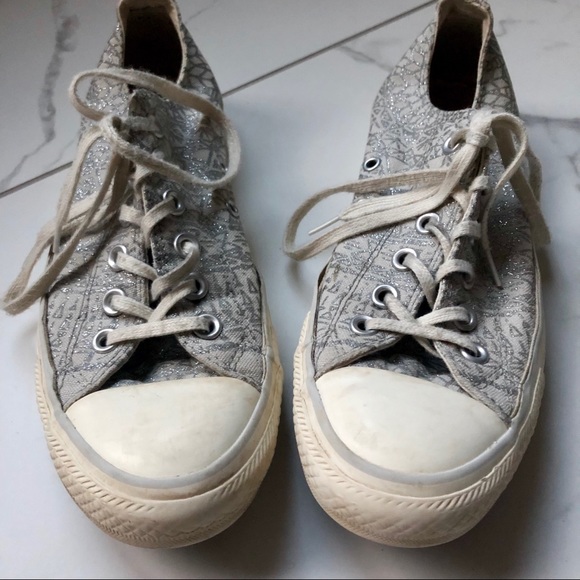 Converse All Star Gray Silver Print - Picture 2 of 10